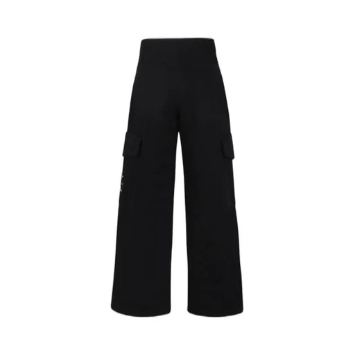 Calvin Klein Kids Logo Embroidered Wide-Leg Cargo Trousers
