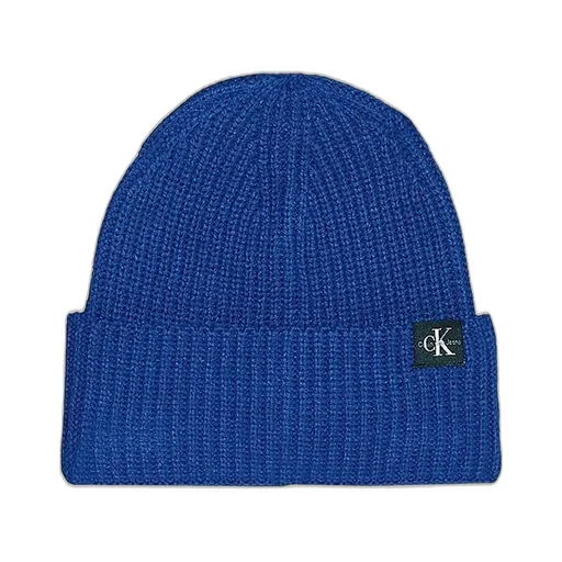 Calvin Klein Kids Logo Patch Turn-Up Brim Beanie
