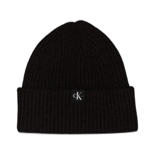 Calvin Klein Kids Logo Patch Turn-Up Brim Beanie