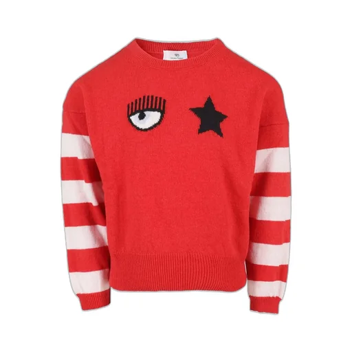 Chiara Ferragni Kids Eyestar Striped Knitwear