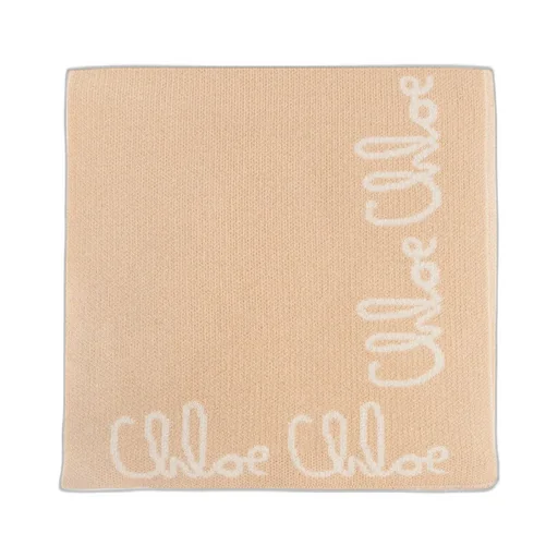 Chloé Kids Finished Edge Logo Printed Scarf
