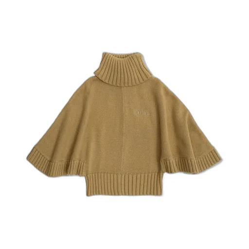 Chloé Kids Roll-Neck Cropped Sleeved Jumper