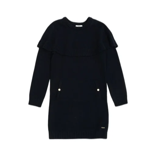 Chloé Kids Long-Sleeved Ribbed Dress
