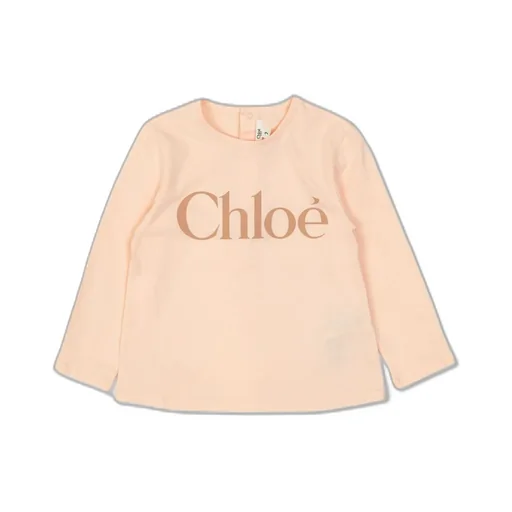 Chloé Kids Logo-Embroidered Crewneck Top
