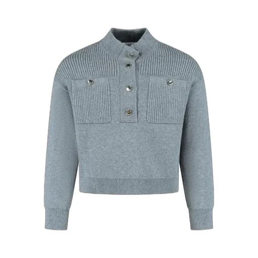 Chloé Kids Buttoned-Collar Knitted Jumper