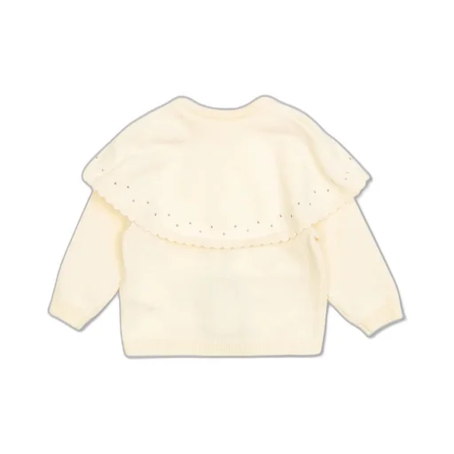 Chloé Kids Logo Embroidered Ruffled Cardigan