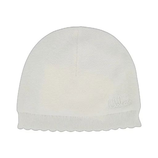 Chloé Kids Logo Embroidered Knitted Beanie Set