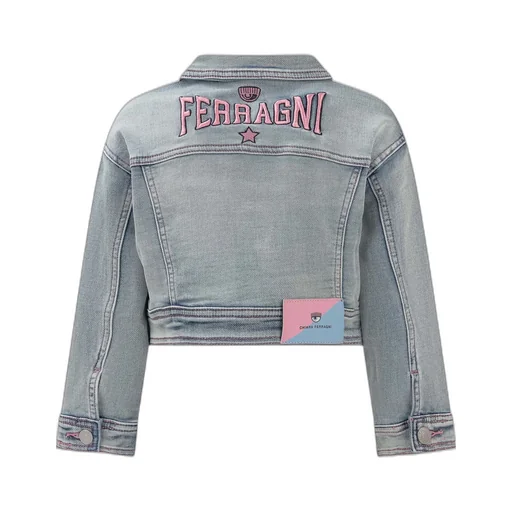 Chiara Ferragni Kids Logo Embroidered Buttoned Denim Jacket