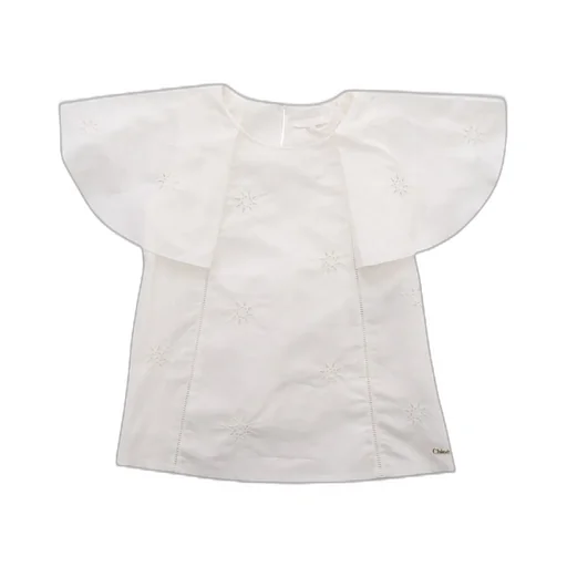Chloé Kids Ruffle Detailed Crewneck Blouse