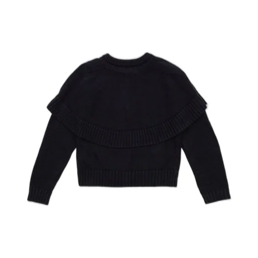 Chloé Kids Logo Embroidered Frilled Cardigan