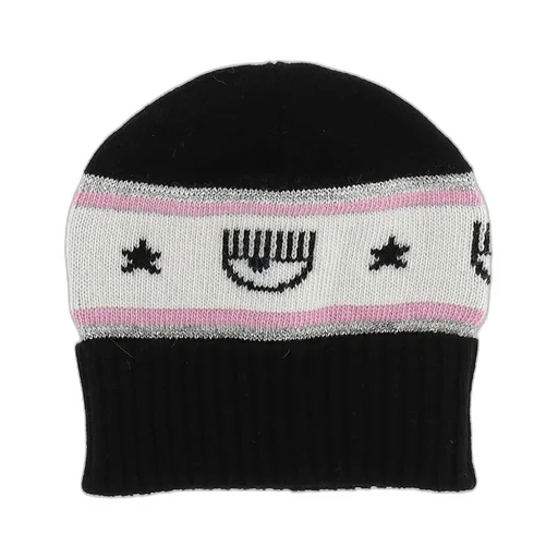 Chiara Ferragni Kids Eyelike Motif Knitted Beanie