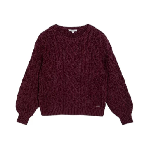Chloé Kids Cable-Knit Crewneck Jumper