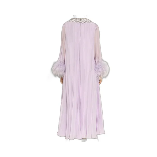 Self-Portrait Feather-Frim Chiffon Dress