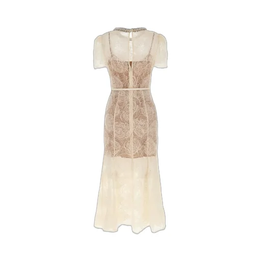 Self-Portrait Tulle Lace Midi Dress