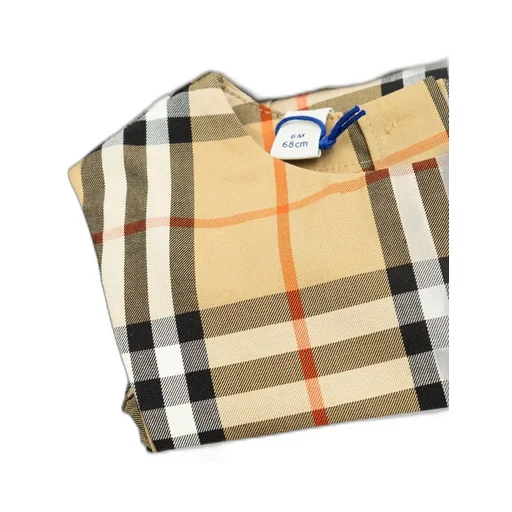 Burberry Kids Checked Logo Embroidered Dress Body Set
