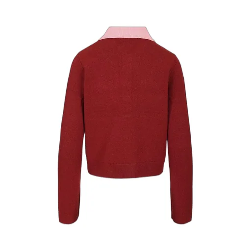 Self-Portrait Contrast Collar Knit Top