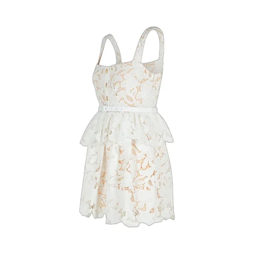 Self-Portrait Lace Tiered Mini Dress