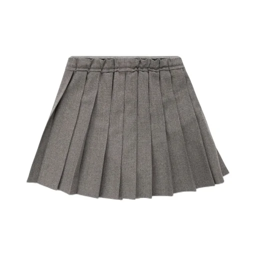 Brunello Cucinelli Kids Pleated Mini Flannel Skirt