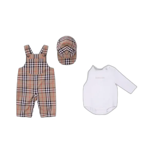 Burberry Kids Checked Logo Embroidered Set