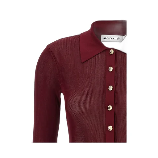 Self-Portrait Button-Down Knitted Bodysuit