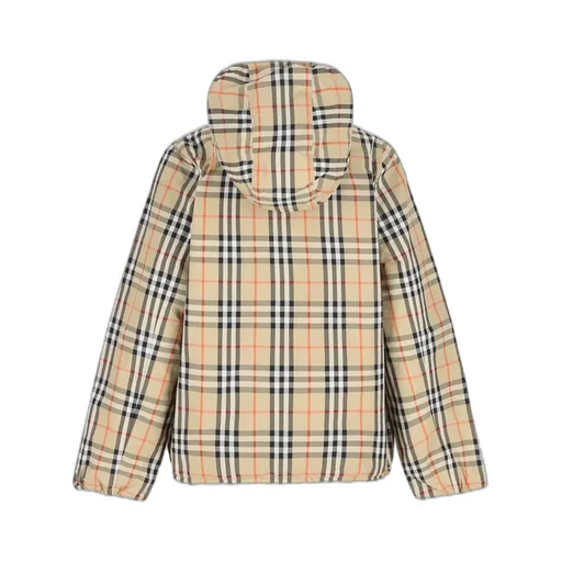 Burberry Kids Reversible Checked Hooded Zip-Up Jacket