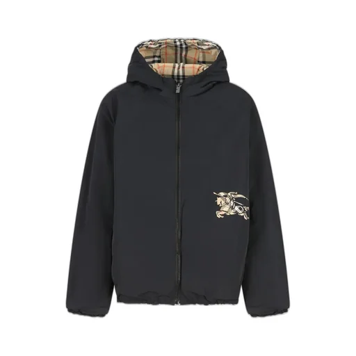 Burberry Kids Reversible Checked Hooded Zip-Up Jacket