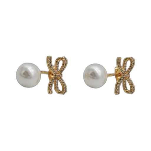 Self-Portrait Embellished Bow Earrings