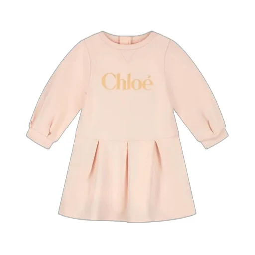 Chloé Kids Logo-Printed Balloon Sleeves Dress