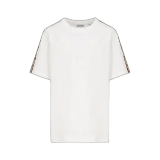 Burberry Kids Checked-Trim Crewneck T-Shirt