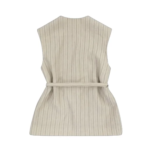 Brunello Cucinelli Kids Striped Tie-Waist Waistcoat