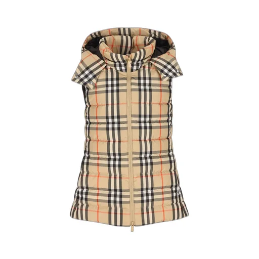 Burberry Hooded Checked Puffer Waistcoat