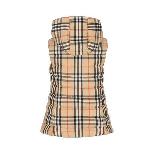 Burberry Hooded Checked Puffer Waistcoat