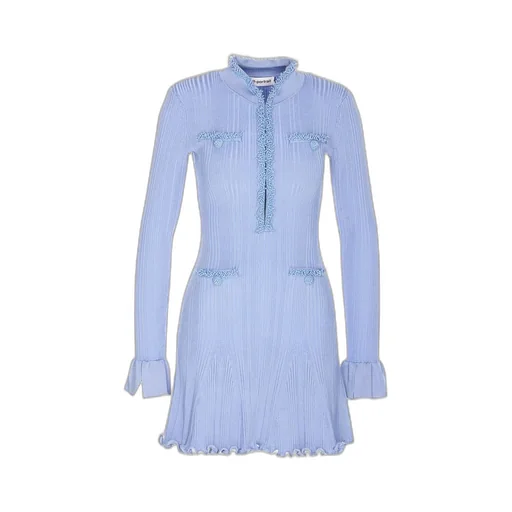 Self-Portrait Pearl Trim Knitted Mini Dress
