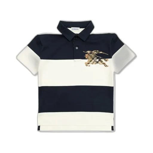 Burberry Kids Ekd Checked Striped Polo Shirt