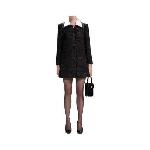 Self-Portrait Boucle Contrast Collar Mini Dress