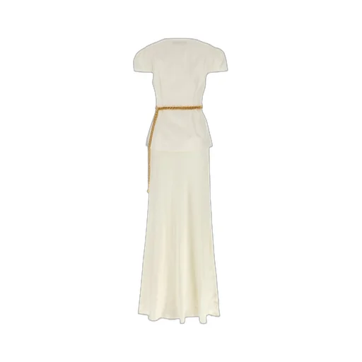 Self-Portrait Chain Belt Taffeta Maxi Dress