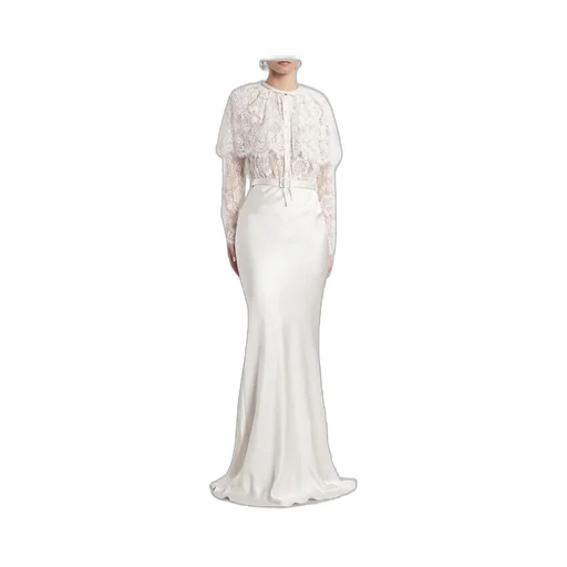 Self-Portrait Laced Cape Maxi Dress