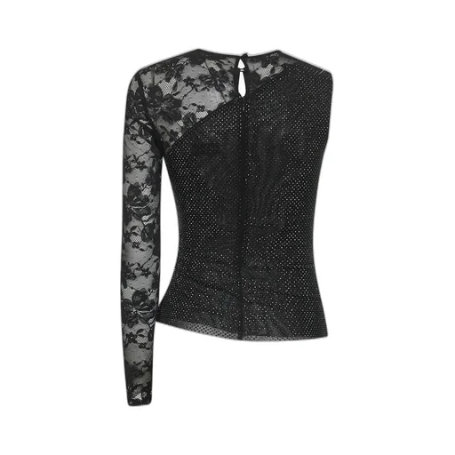 Self-Portrait Floral Lace One-Shoulder Top