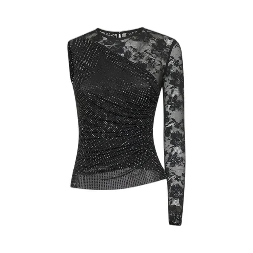 Self-Portrait Floral Lace One-Shoulder Top