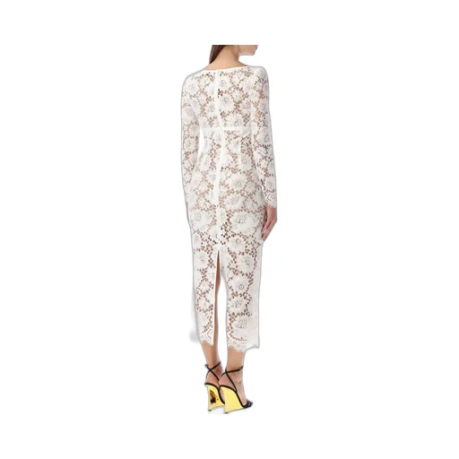 Self-Portrait Floral Laced Midi Dress