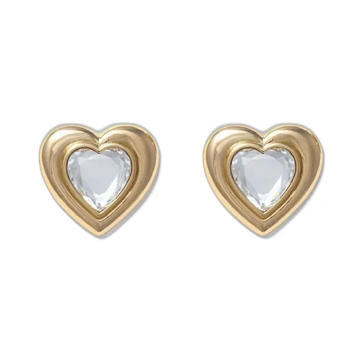 Self-Portrait Embellished Heart Earrings