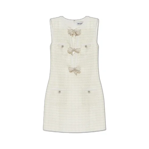 Self-Portrait Boucle Bow Mini Dress