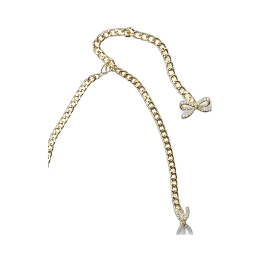 Self-Portrait Bow Embellished Chain-Linked Necklace