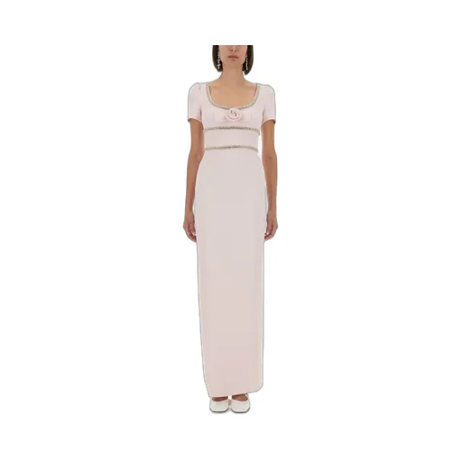 Self-Portrait Crepe Embellished Trim Maxi Dress