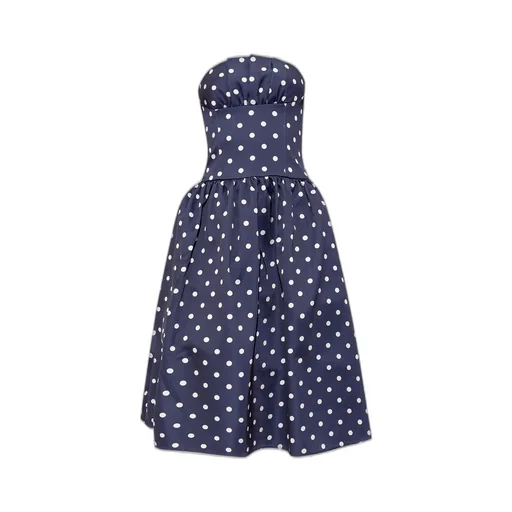 Self-Portrait Polka Dot Satin Midi Dress