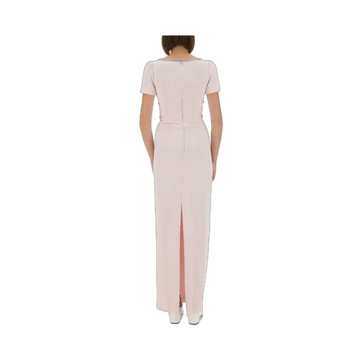 Self-Portrait Crepe Embellished Trim Maxi Dress