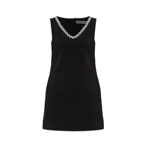 Self-Portrait Embellished Trim Mini Dress
