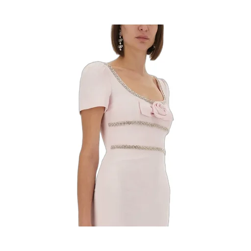 Self-Portrait Crepe Embellished Trim Maxi Dress