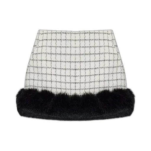 Self-Portrait Checked Tweed Mini Skirt