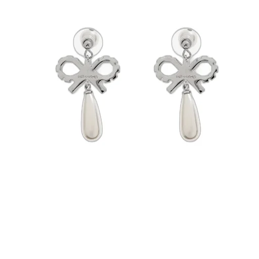 Self-Portrait Bow Droplet Earrings